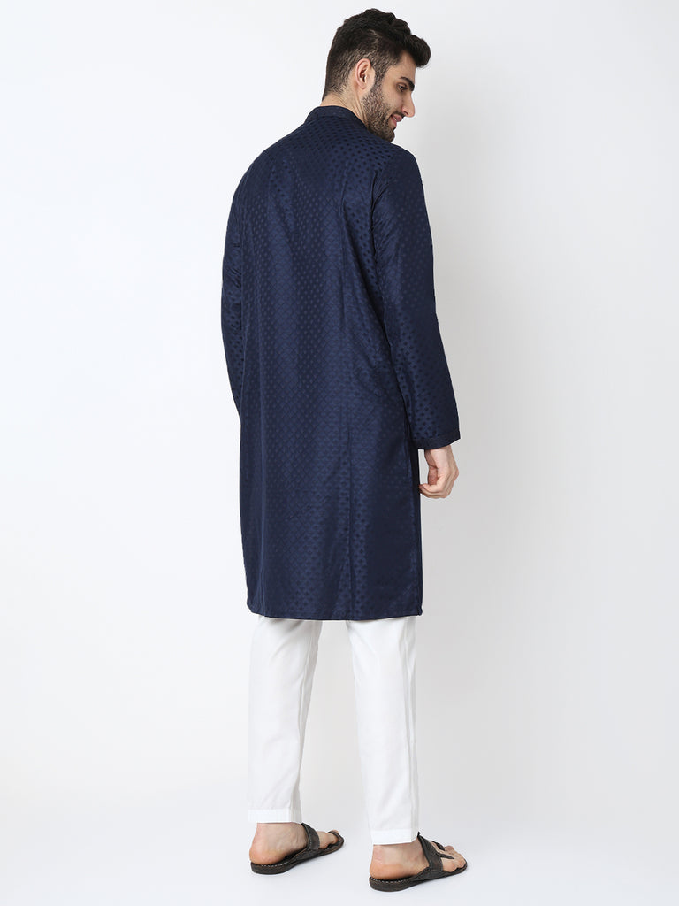 Jacquard Straigth Kurta with Pant Set
