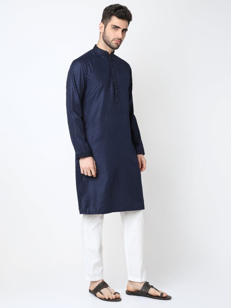 Jacquard Straigth Kurta with Pant Set