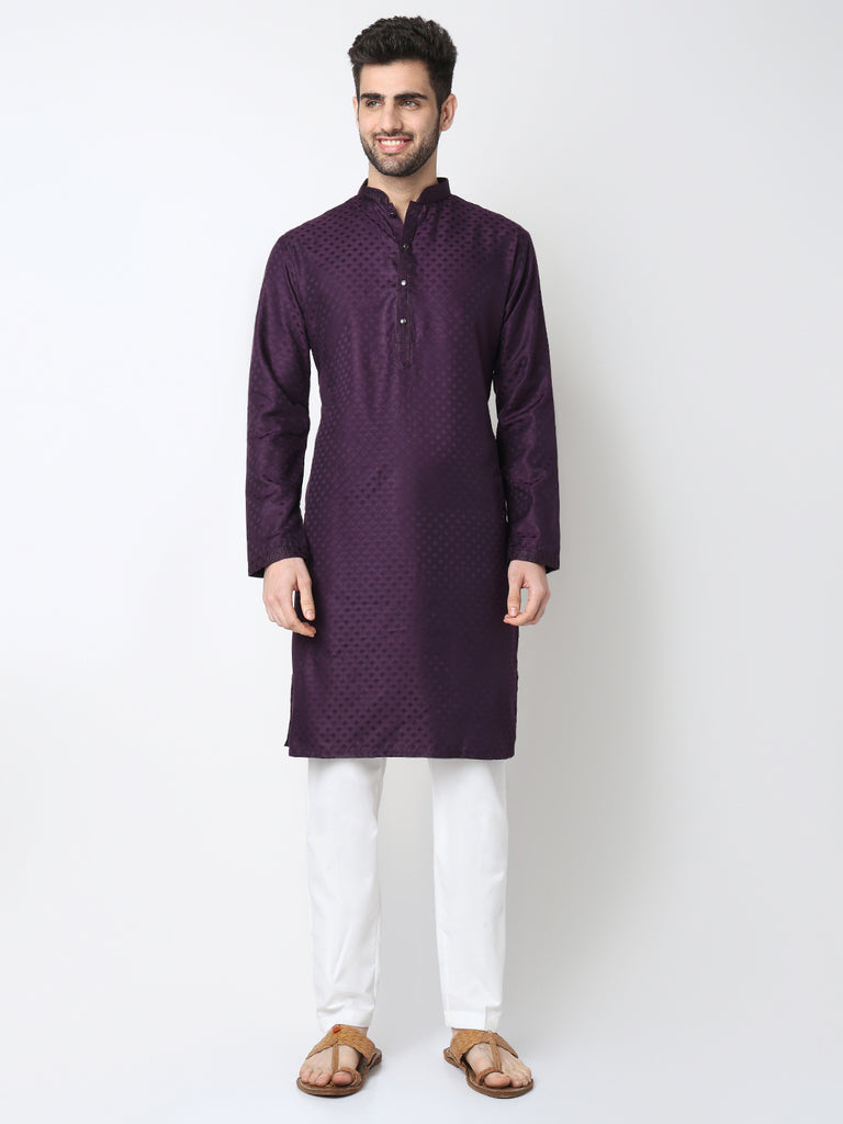 Jacquard Straigth Kurta with Pant Set