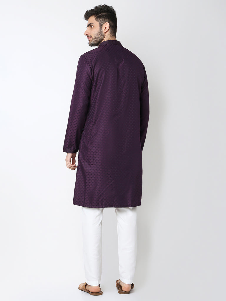Jacquard Straigth Kurta with Pant Set