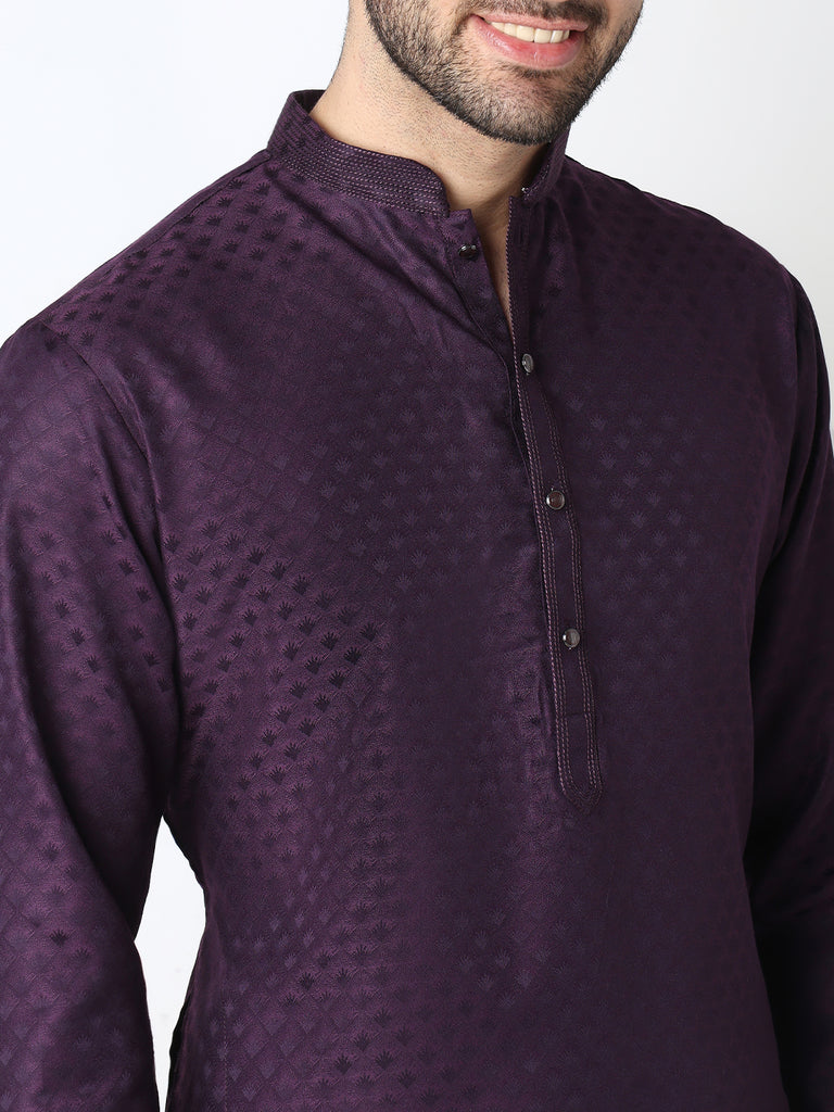 Jacquard Straigth Kurta with Pant Set
