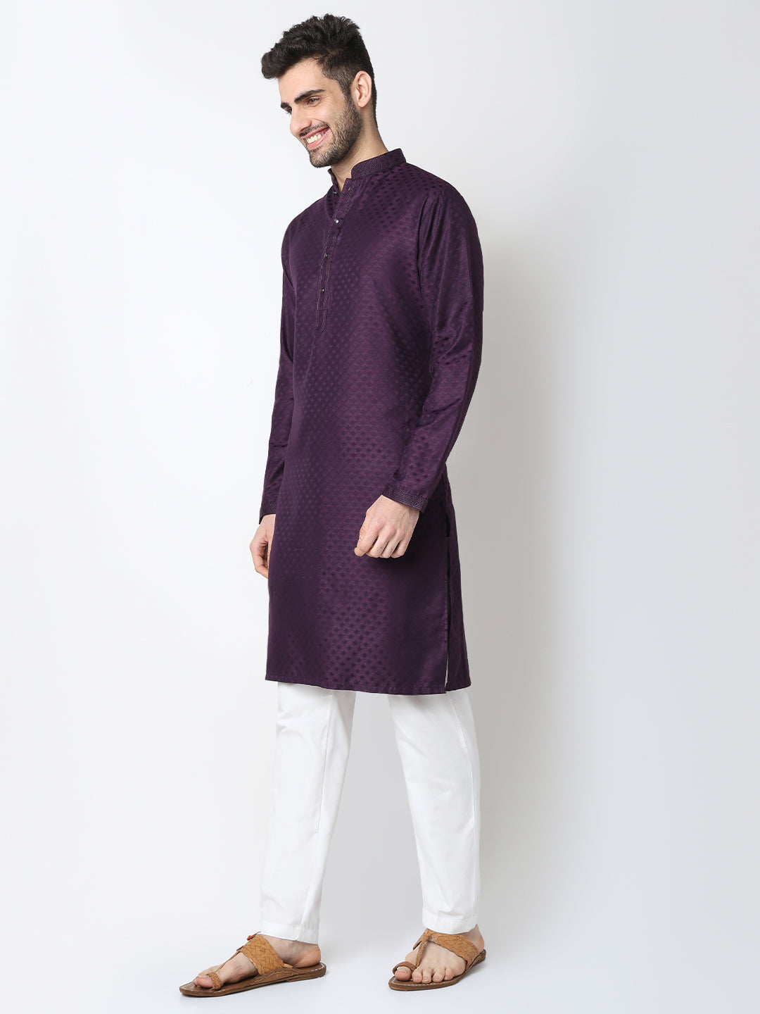Jacquard Straigth Kurta with Pant Set