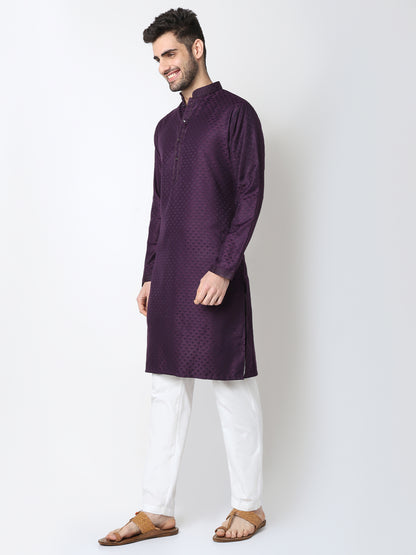 Jacquard Straigth Kurta with Pant Set