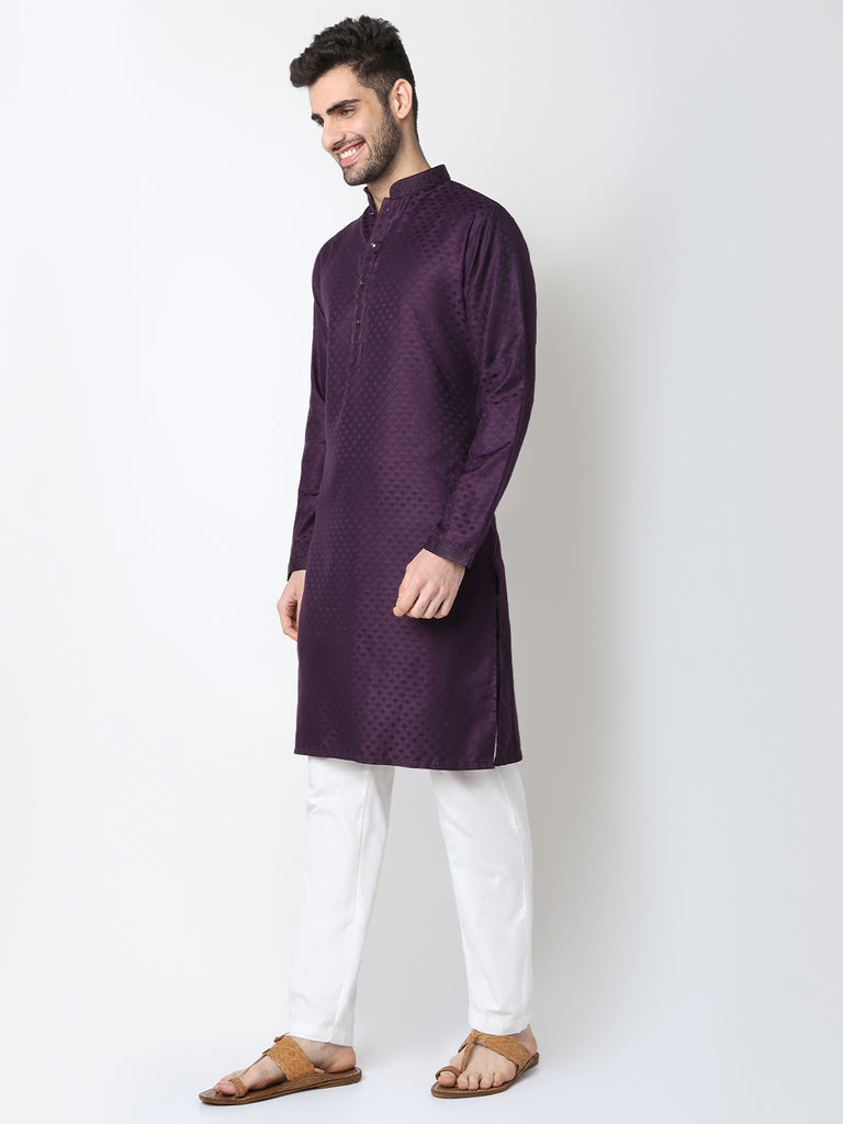 Jacquard Straigth Kurta with Pant Set