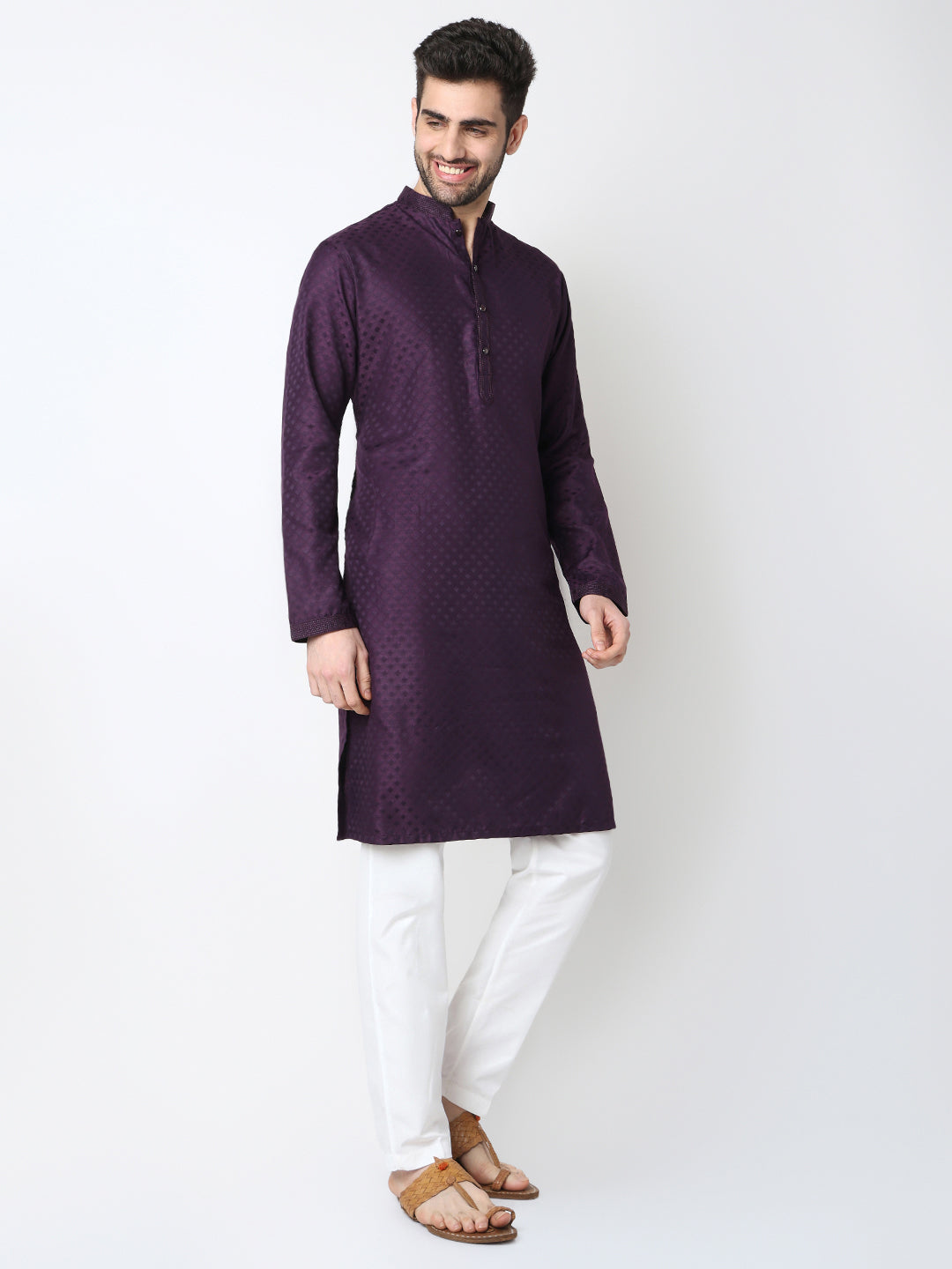 Jacquard Straigth Kurta with Pant Set
