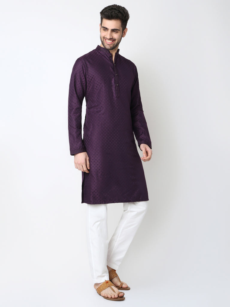 Jacquard Straigth Kurta with Pant Set