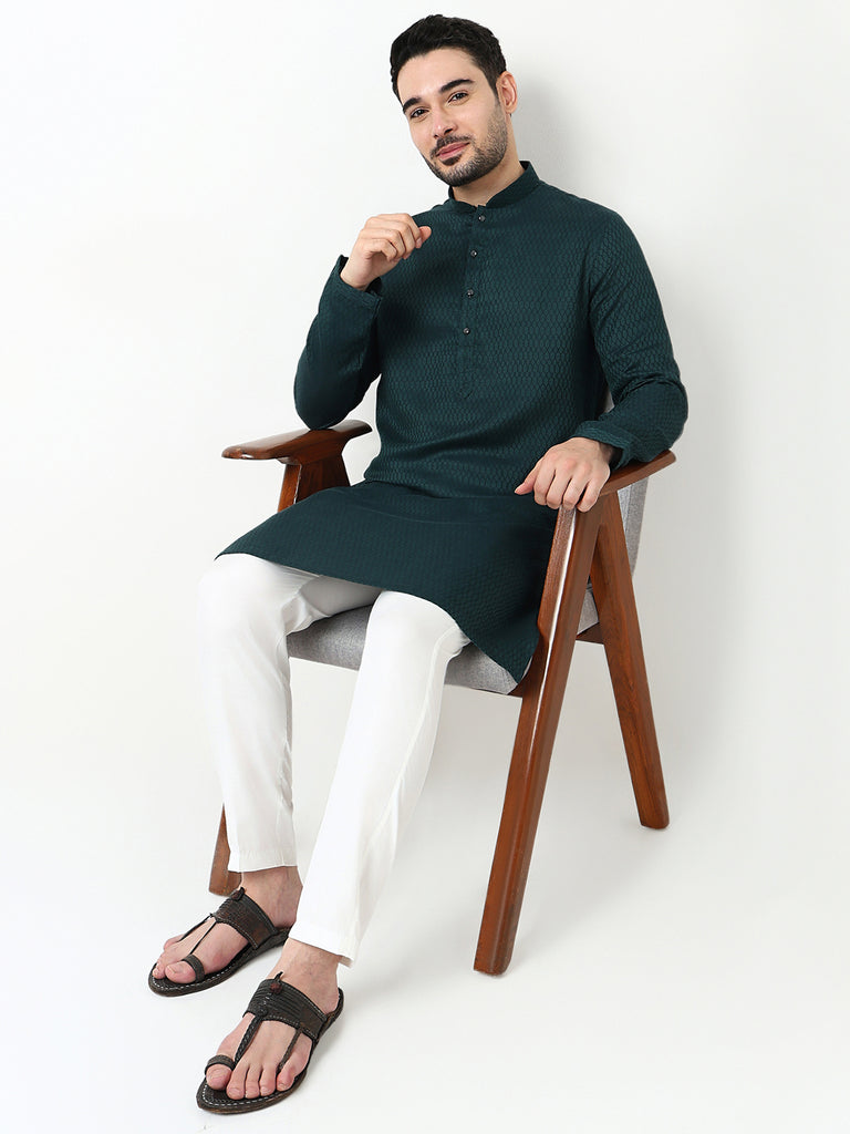 Jacquard Kurta with Pant Set