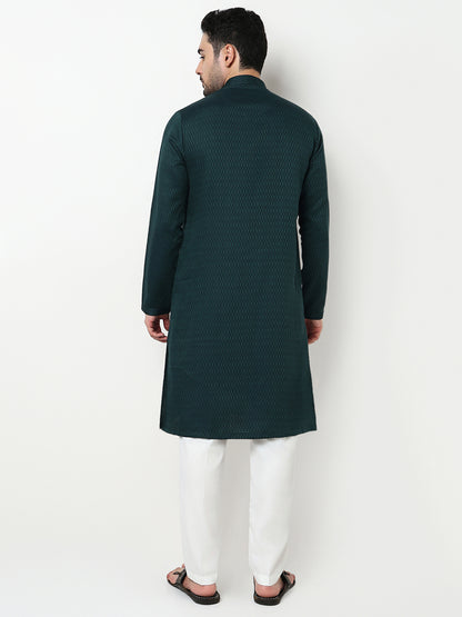 Jacquard Kurta with Pant Set