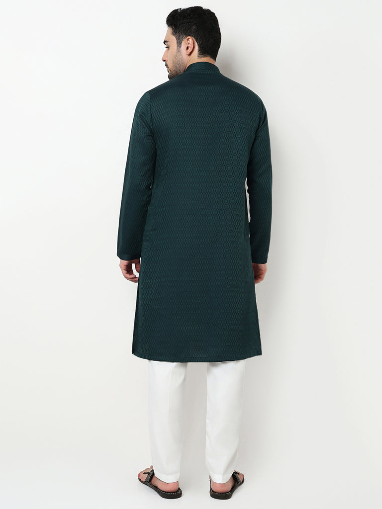 Jacquard Kurta with Pant Set