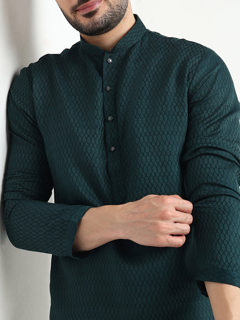 Jacquard Kurta with Pant Set