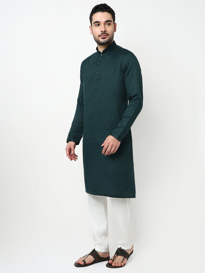 Jacquard Kurta with Pant Set