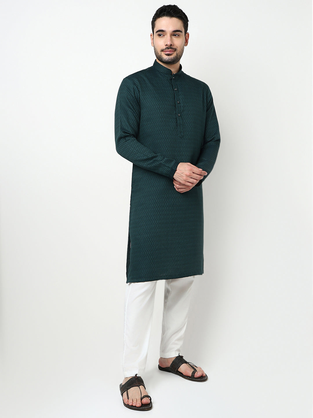 Jacquard Kurta with Pant Set