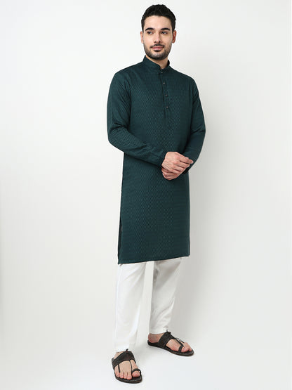 Jacquard Kurta with Pant Set