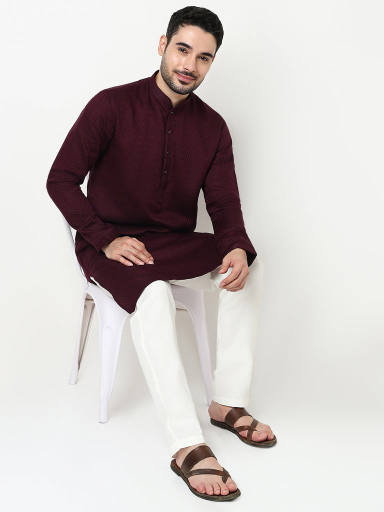 Jacquard Kurta with Pant Set