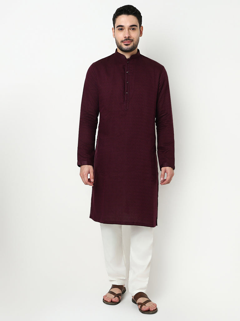 Jacquard Kurta with Pant Set