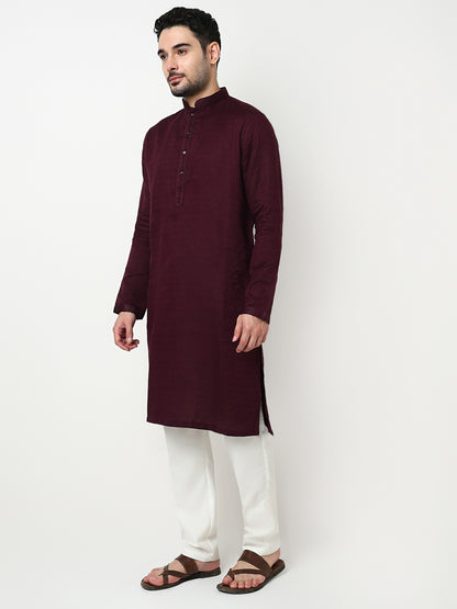 Jacquard Kurta with Pant Set