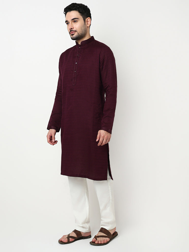 Jacquard Kurta with Pant Set