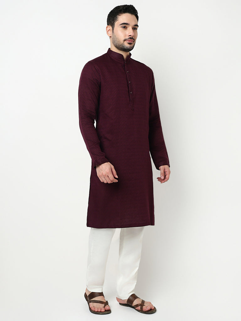 Jacquard Kurta with Pant Set