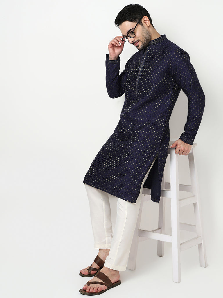 Jacquard Kurta with Pant Set