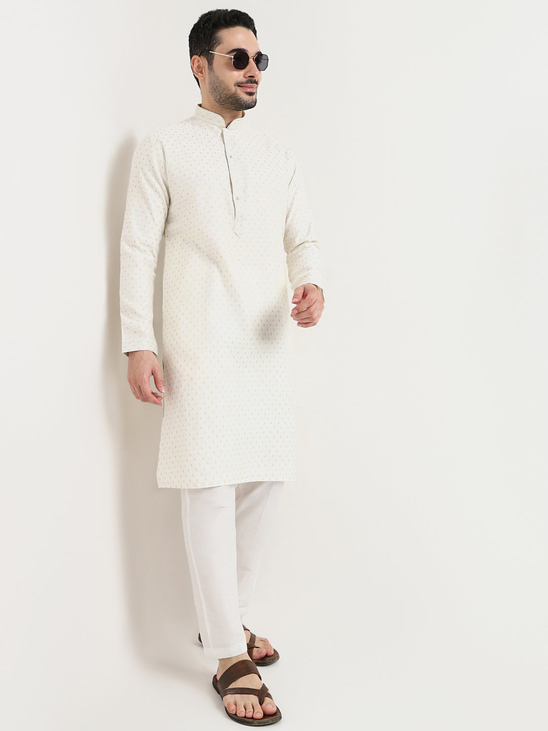 Jacquard Kurta with Pant Set