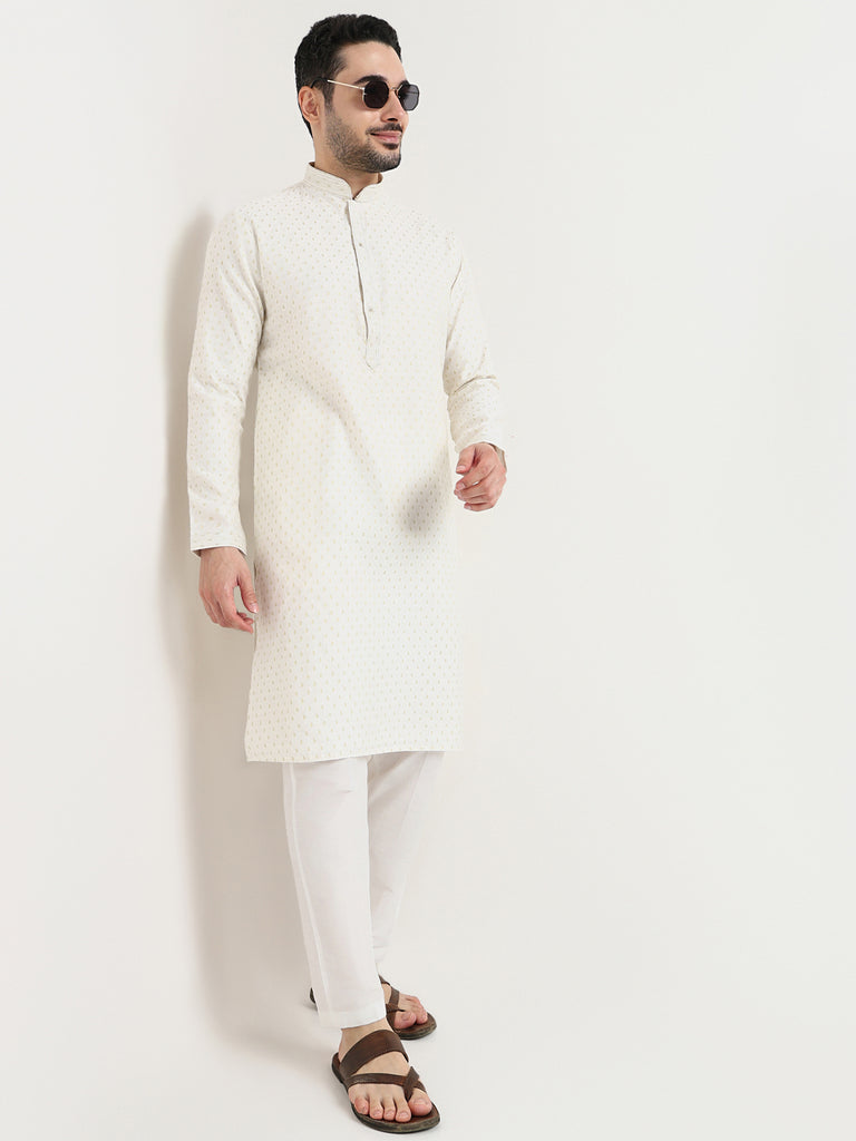 Jacquard Kurta with Pant Set