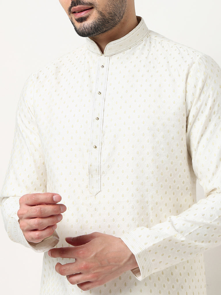 Jacquard Kurta with Pant Set