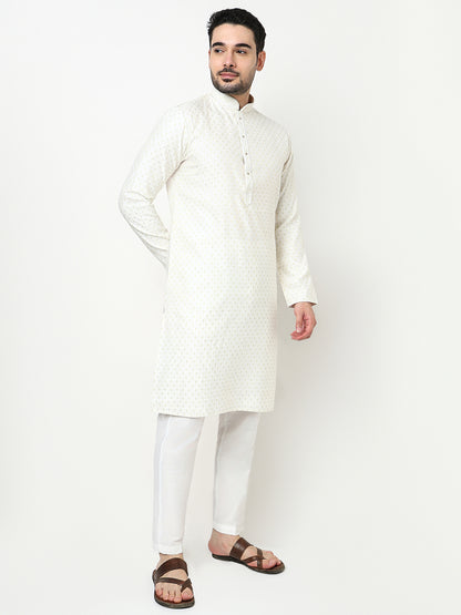 Jacquard Kurta with Pant Set