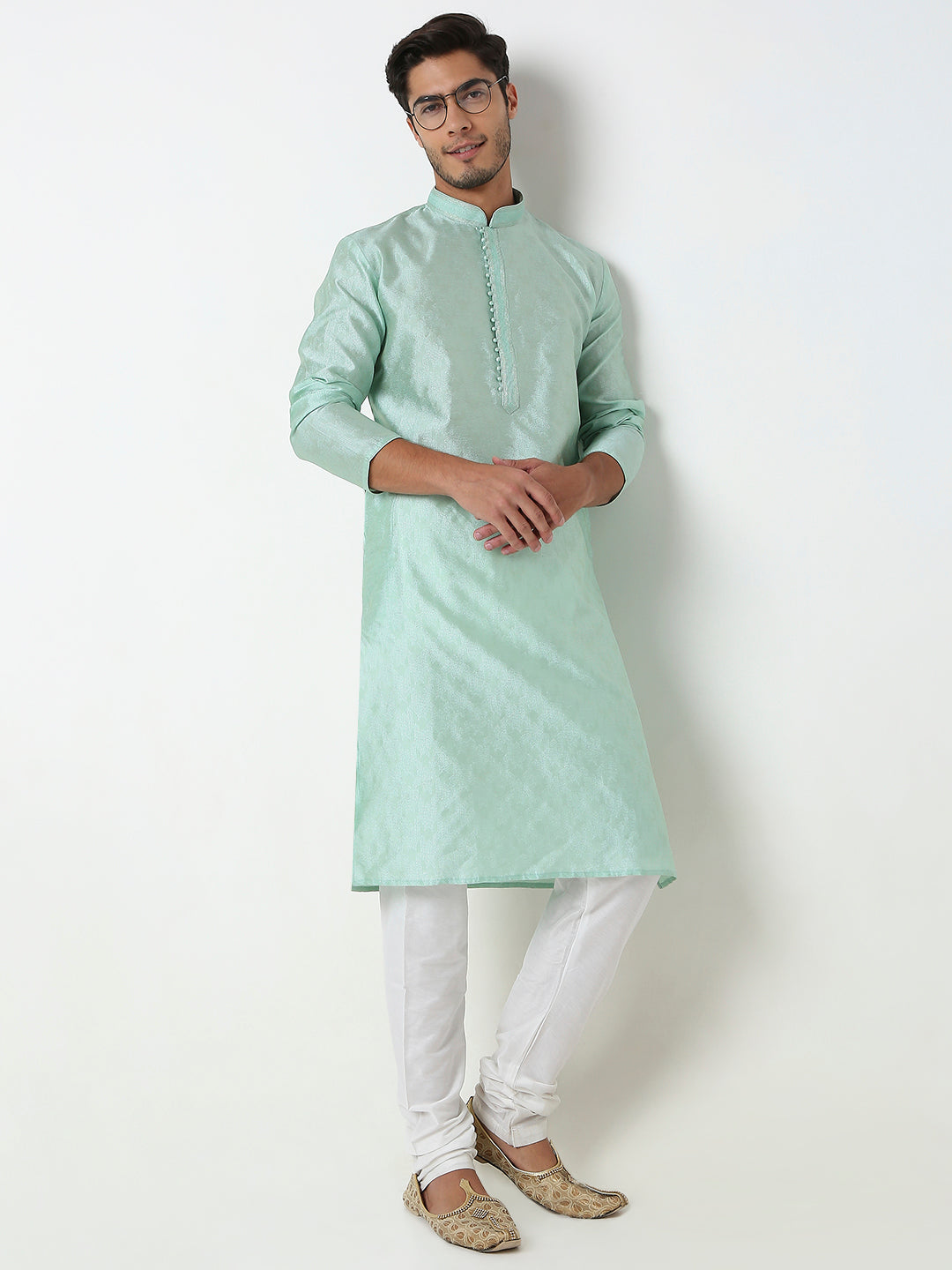 Regular Fit Jacquard Kurta Set