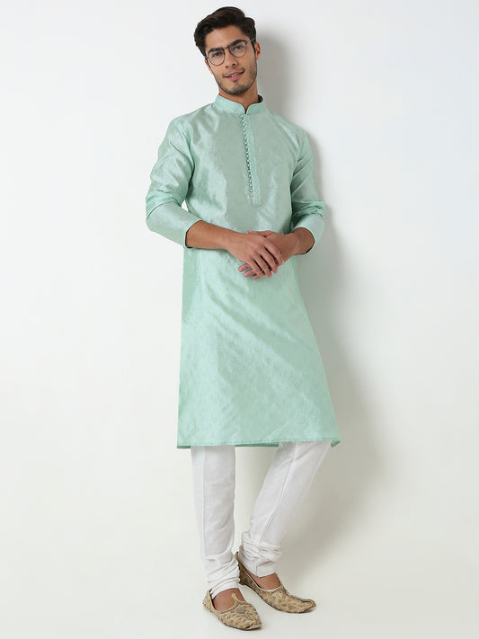 Regular Fit Jacquard Kurta Set