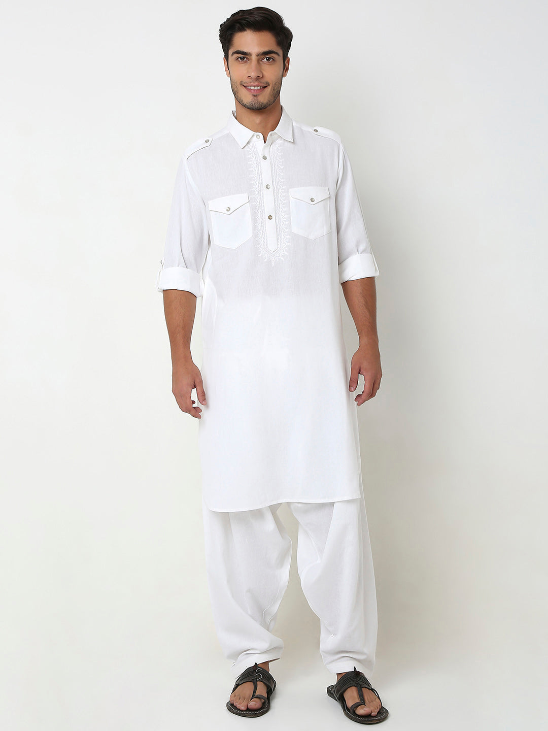 Regular Fit Solid Ethnic Set