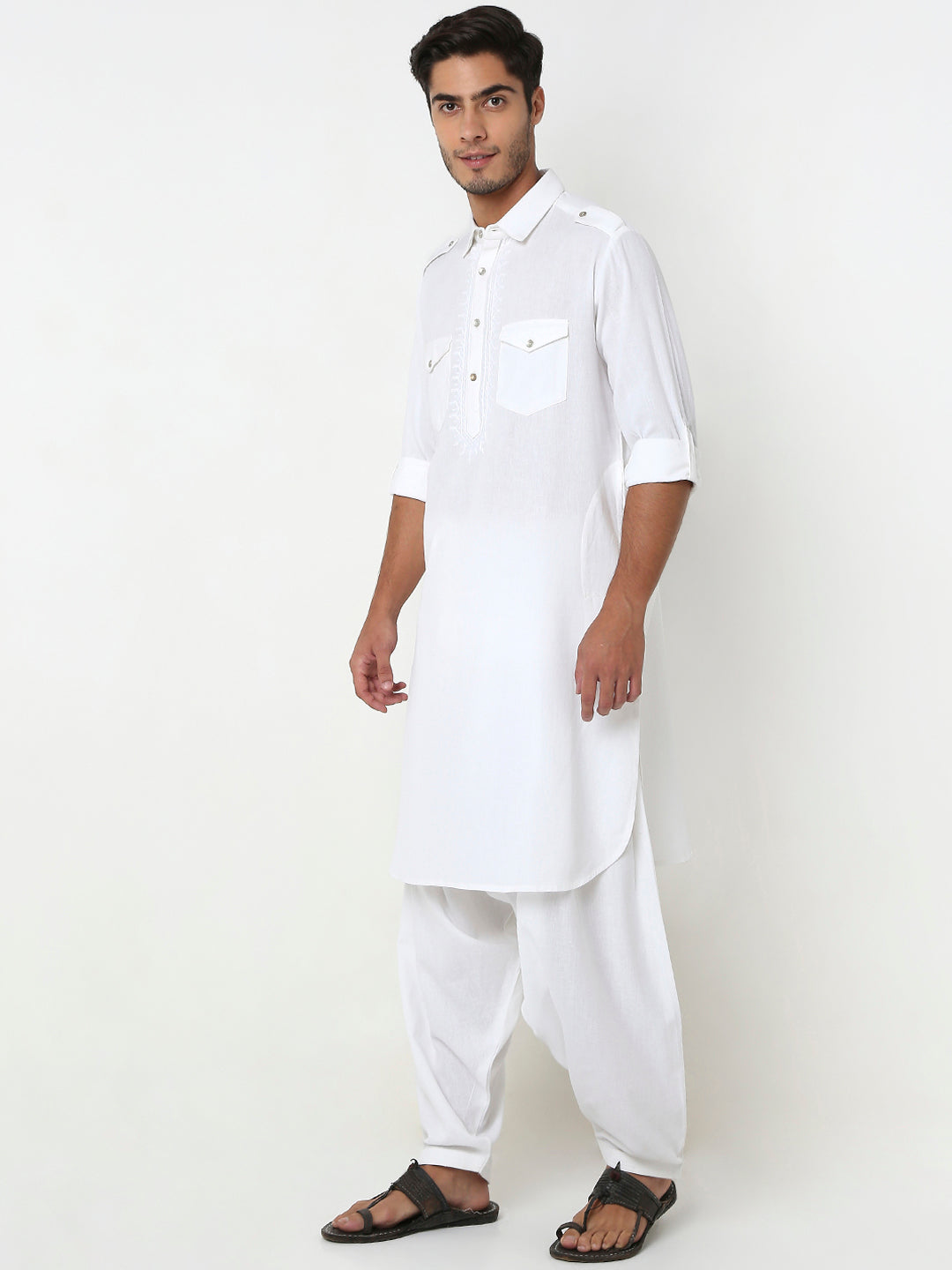 Regular Fit Solid Ethnic Set