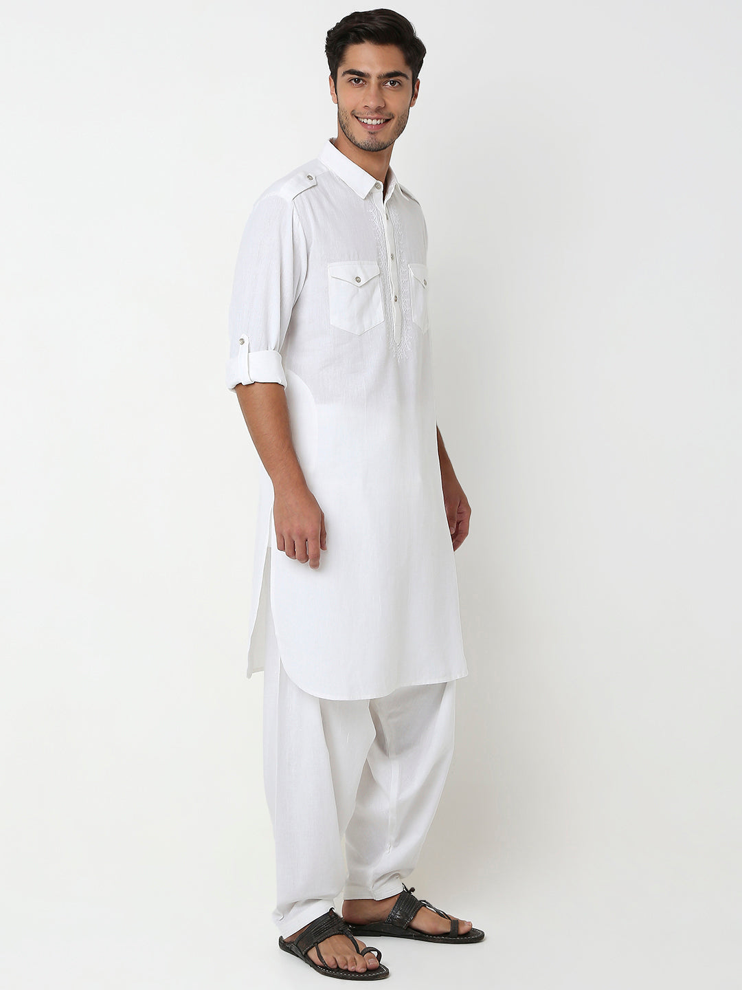 Regular Fit Solid Ethnic Set
