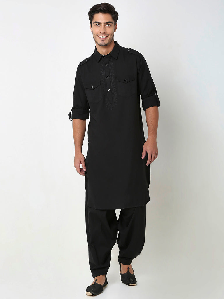 Regular Fit Solid Ethnic Set