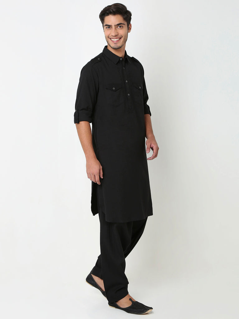 Regular Fit Solid Ethnic Set