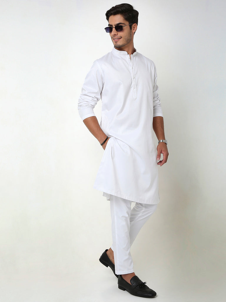 Regular Fit Jacquard Kurta Set