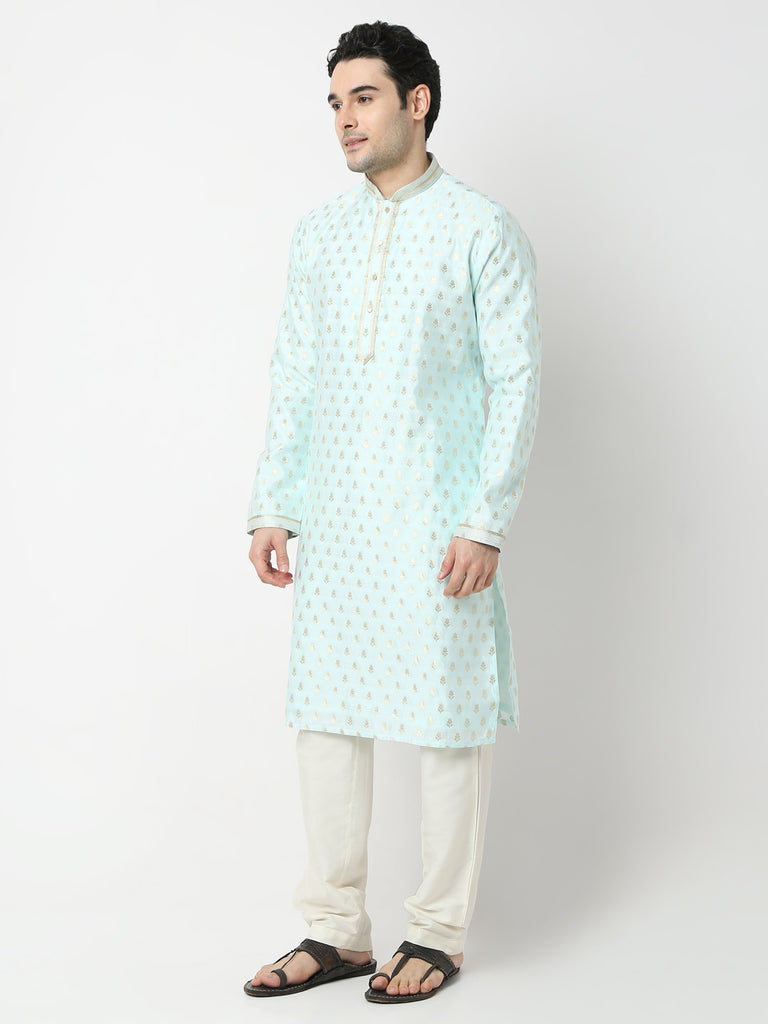 Regular Fit Jacquard Straight Kurta and Pyjama Set