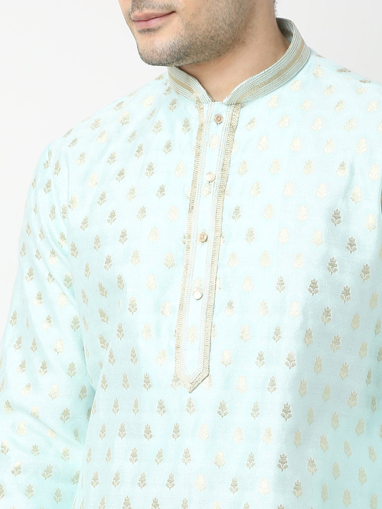 Regular Fit Jacquard Straight Kurta and Pyjama Set