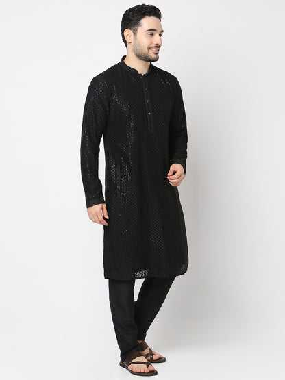 Regular Fit Embroidered Kurta with Pyjama Set