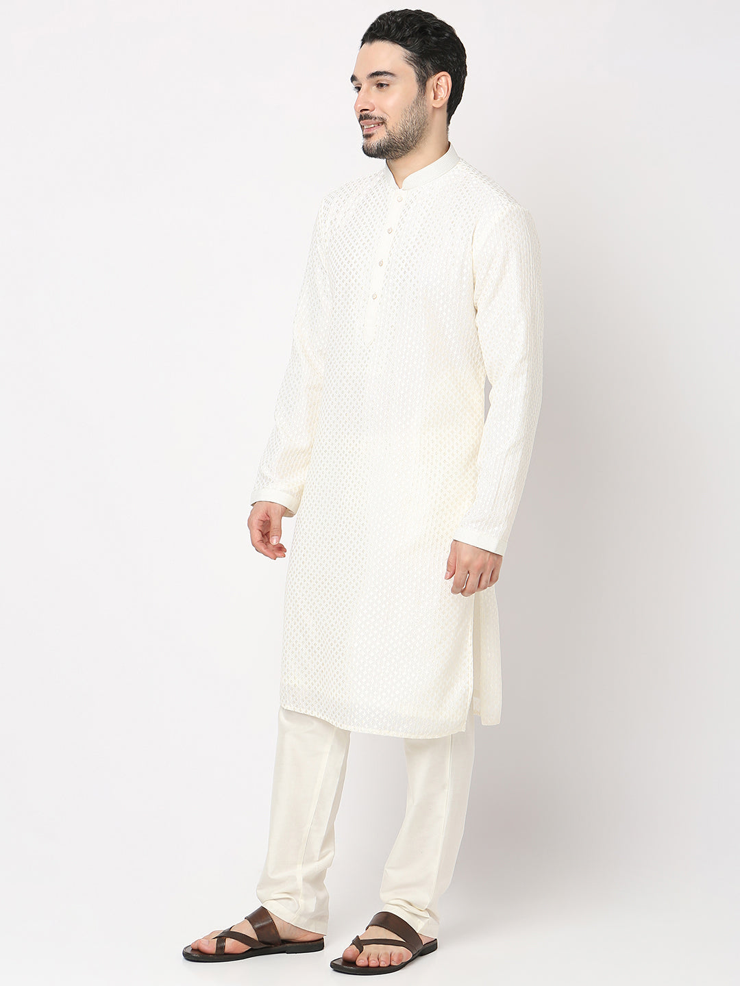Regular Fit Embroidered Kurta with Pyjama Set