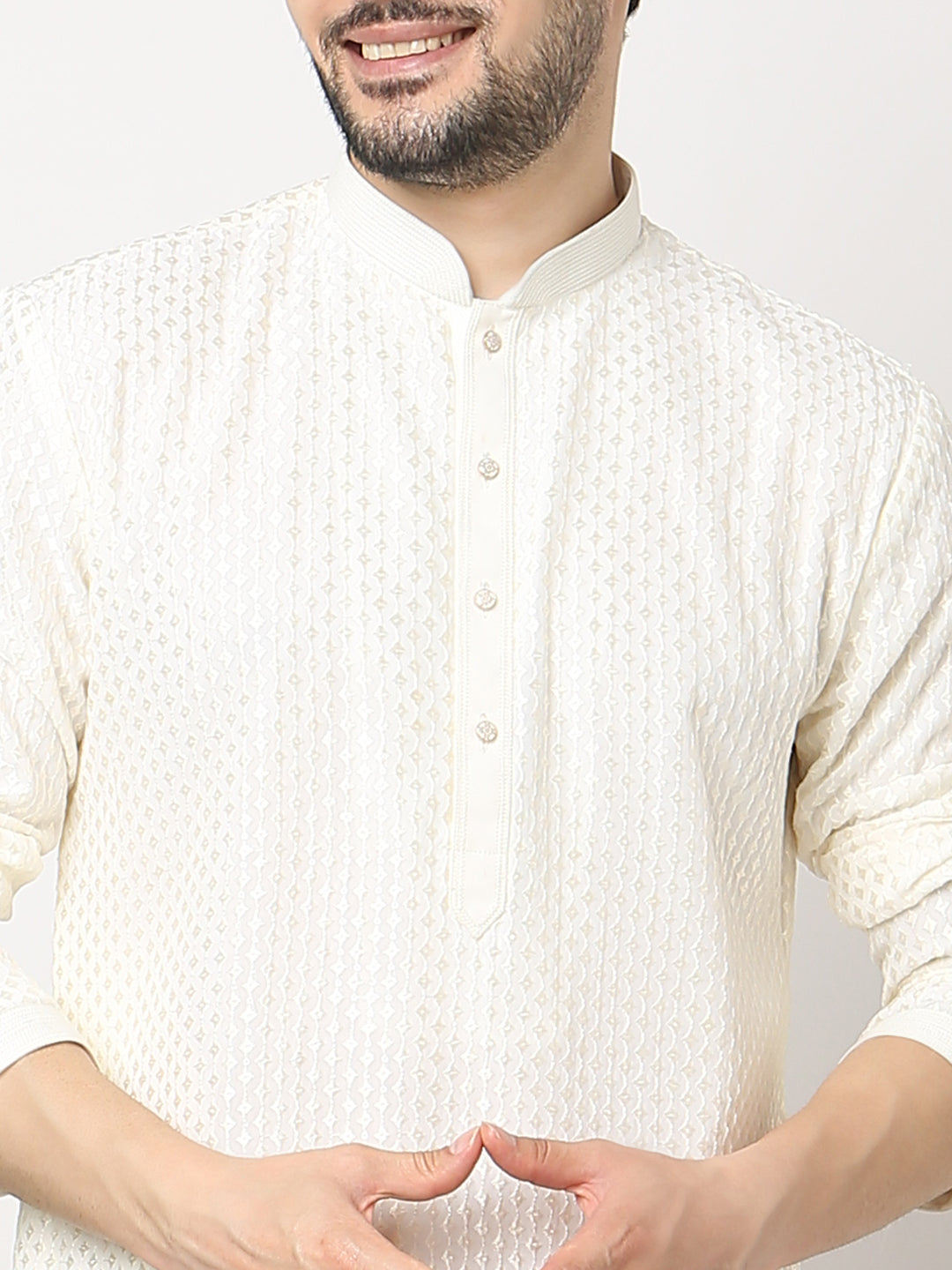 Regular Fit Embroidered Kurta with Pyjama Set
