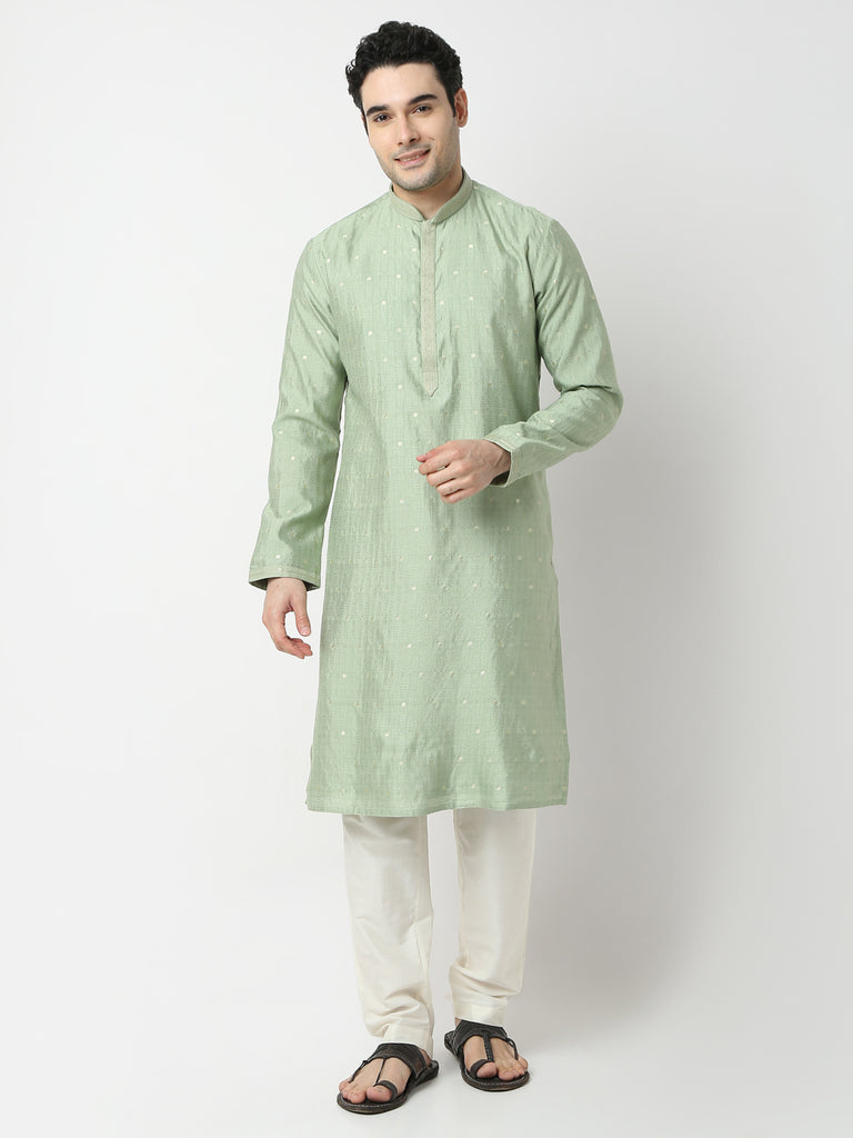 Regular Fit Jacquard Straight Kurta and Pyjama Set