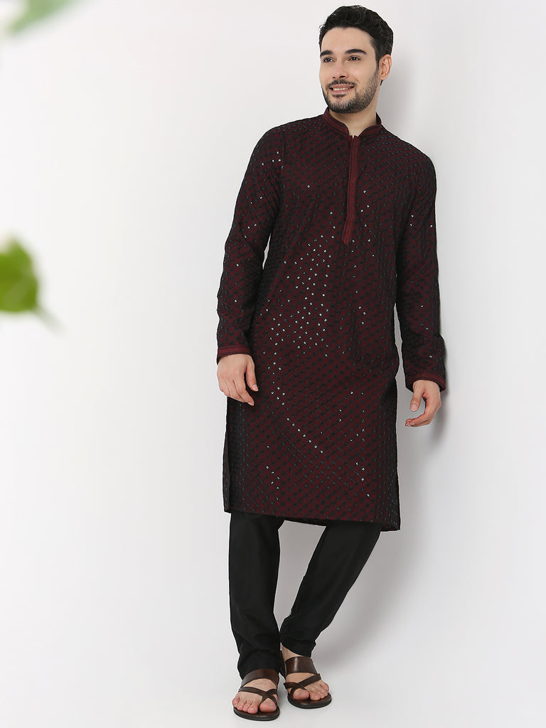 Regular Fit Embroidered Kurta with Pyjama Set