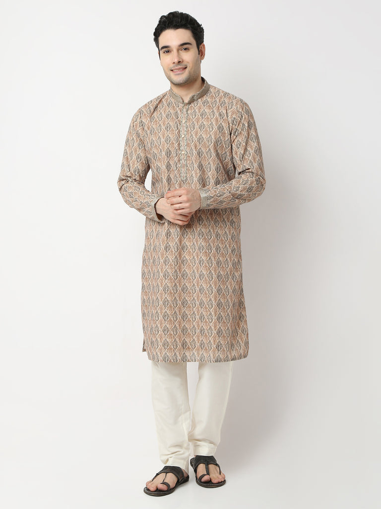 Regular Fit Embroidered Straight Kurta and Pyjama Set