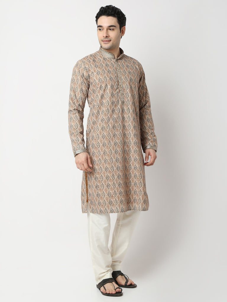 Regular Fit Embroidered Straight Kurta and Pyjama Set