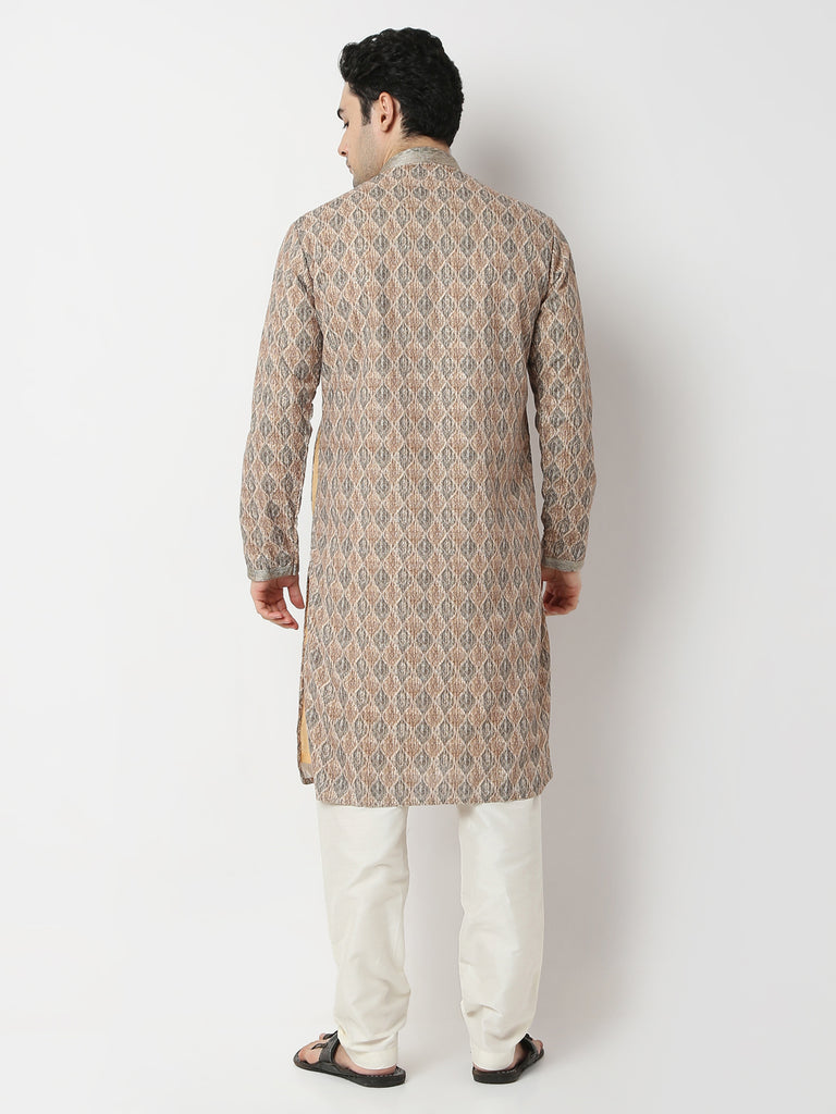 Regular Fit Embroidered Straight Kurta and Pyjama Set