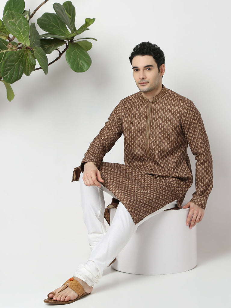 Regular Fit Printed Straight Kurta and Pyjama Set