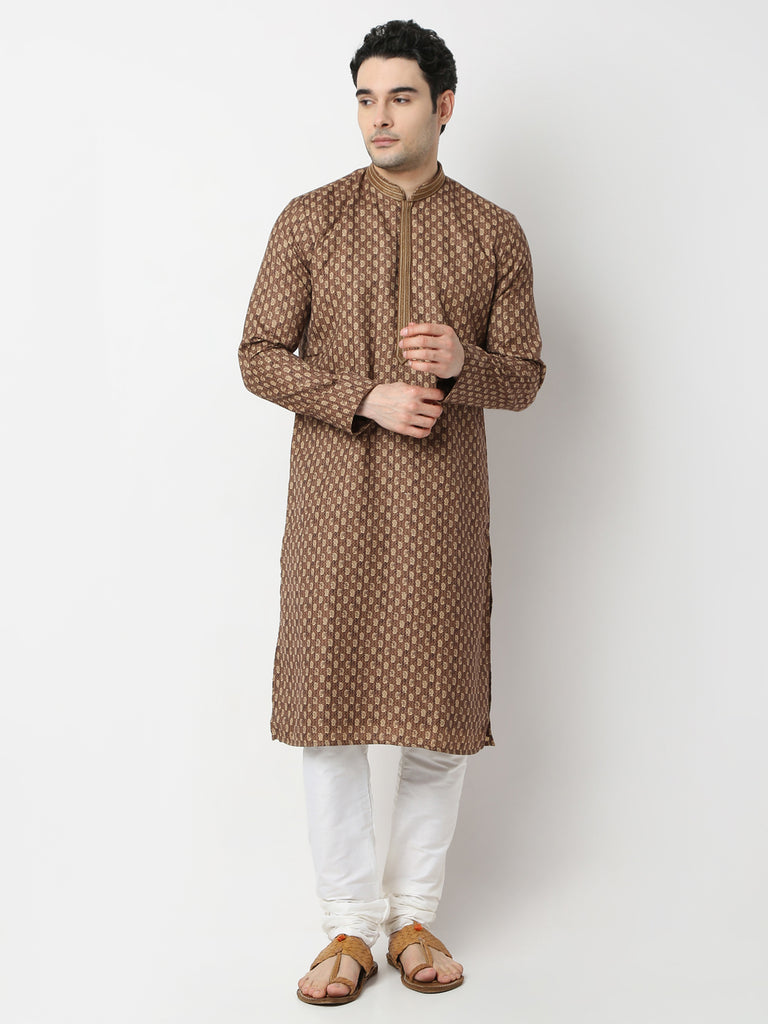 Regular Fit Printed Straight Kurta and Pyjama Set