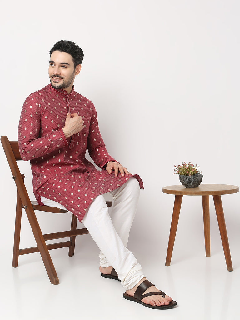 Regular Fit Jacquard Kurta with Pyjama Set