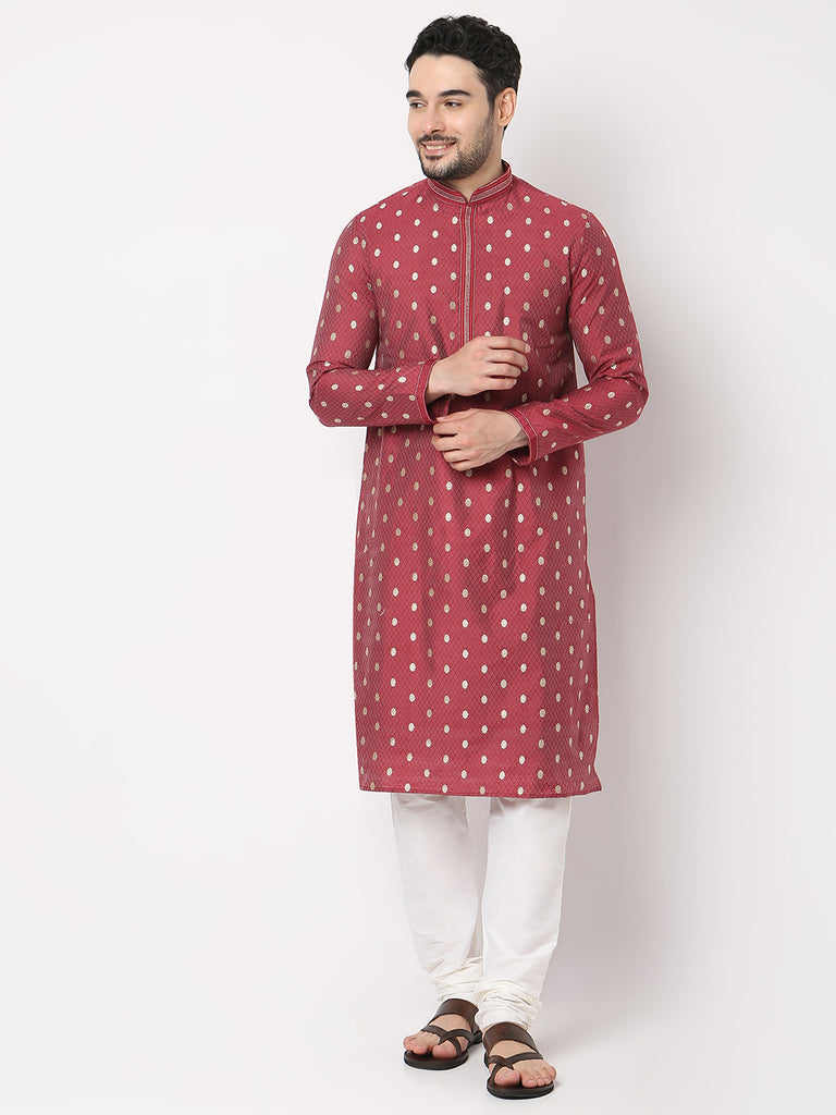 Regular Fit Jacquard Kurta with Pyjama Set