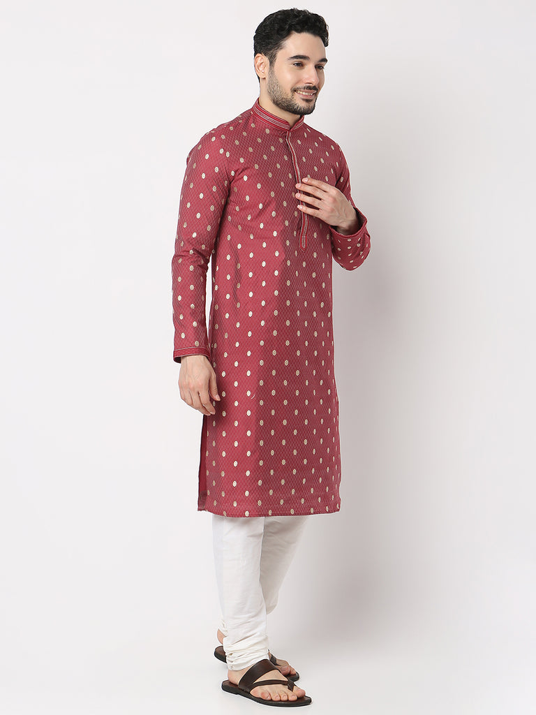 Regular Fit Jacquard Kurta with Pyjama Set